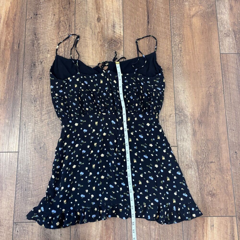 Reformation Black Mini Dress with Yellow & White Floral Print - Picture 10 of 10